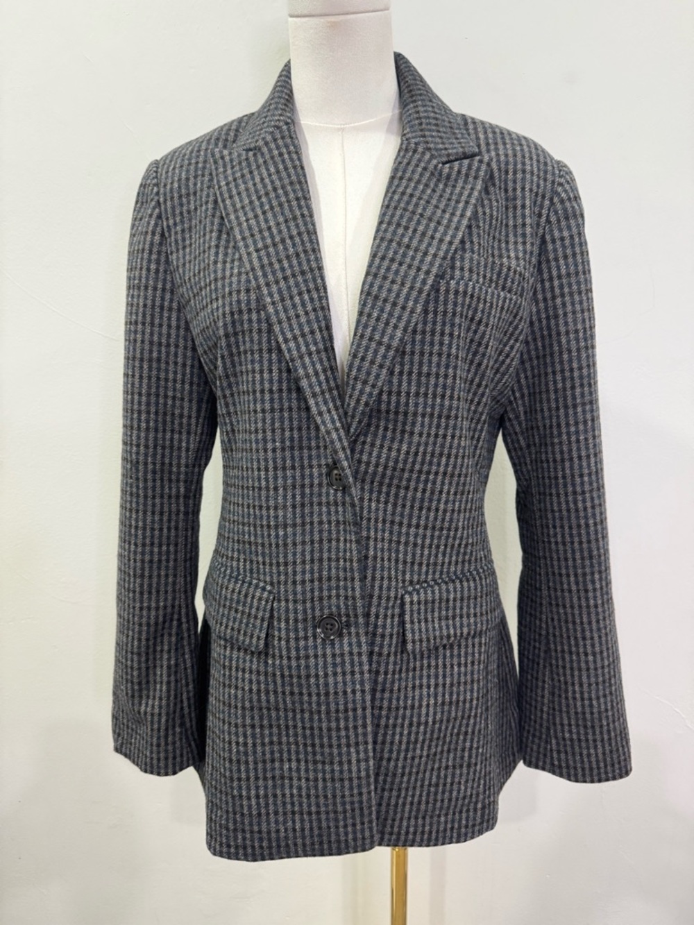 Rails “Doris” Tailored Wool Blend Blazer | Gray Check | Size M | NWOT - Picture 4 of 11